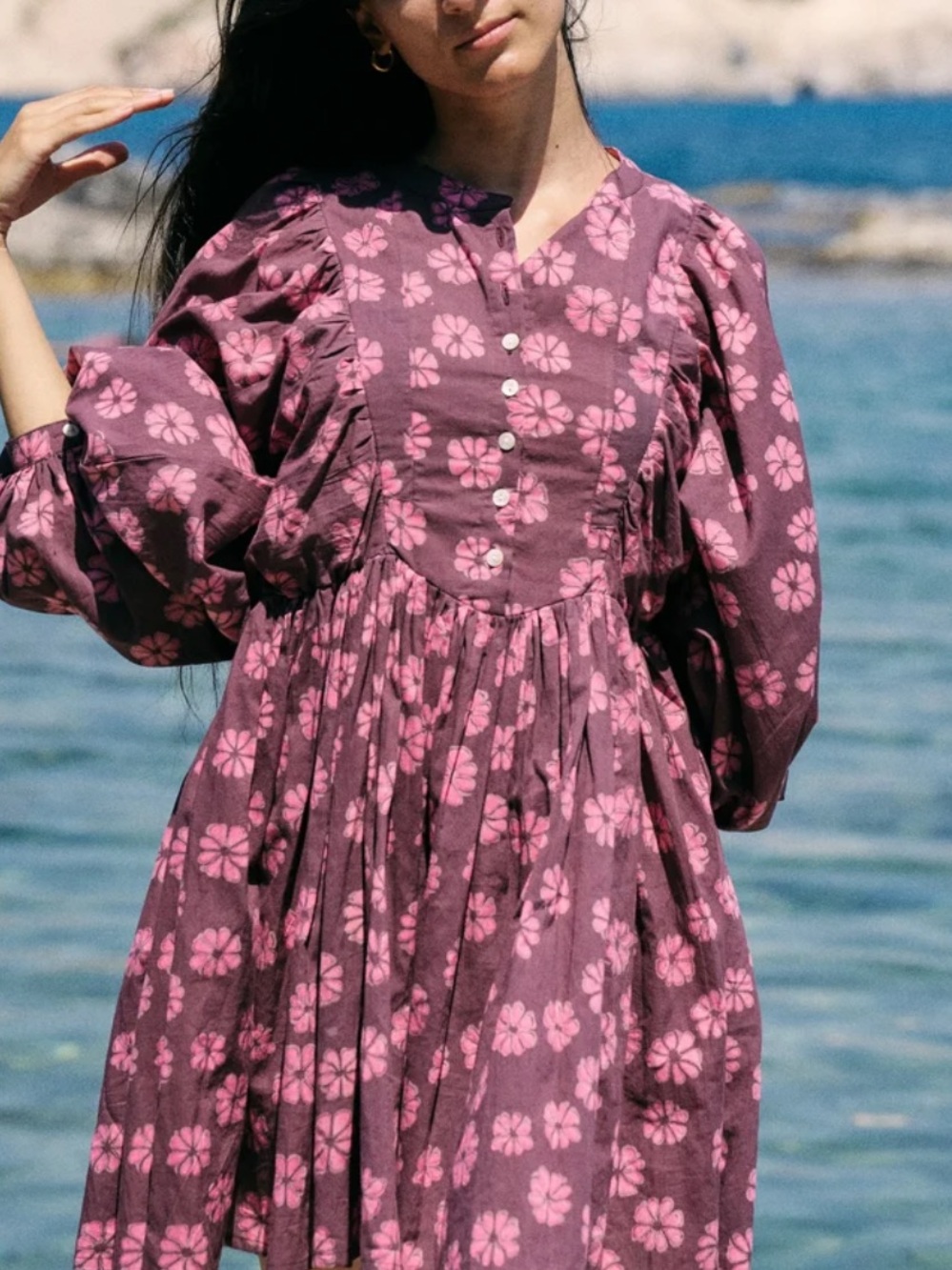 DAUGHTERS OF INDIA ANIKA MINI DRESS PINK COSMOS - L - Picture 2 of 12